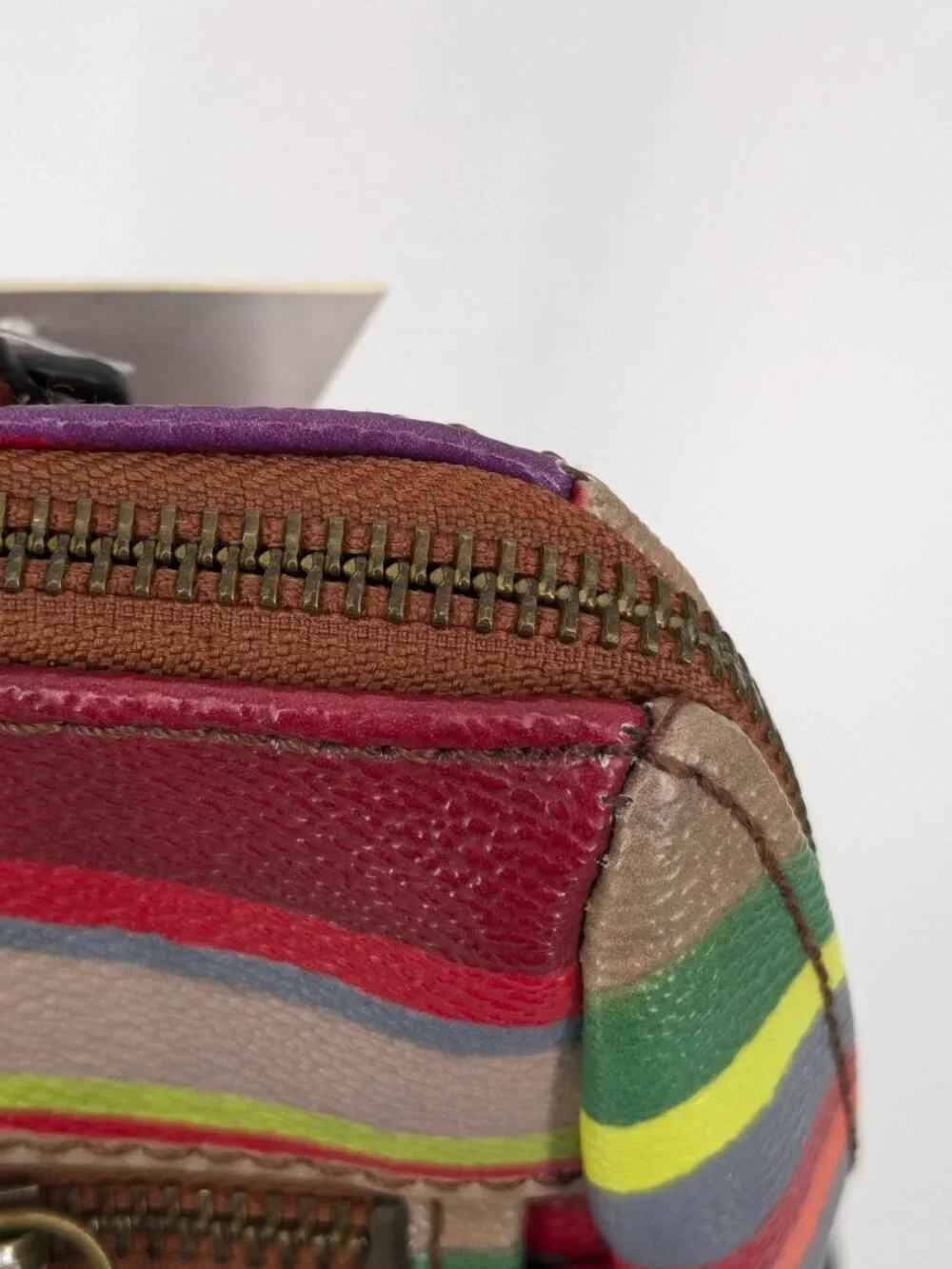 Elliot Lucca Olvera Striped Backpack Purse‎ Festival Boho Faux Leather Statement